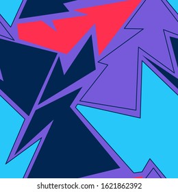 Seamless urban pattern with curved chaotic elements.