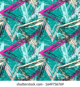 Seamless urban pattern with curved chaotic grunge spots.