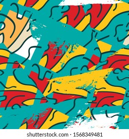 Seamless urban pattern with chaotiс rhombuses. 