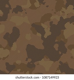 Seamless US Army subtle brown striped camo textile pattern vector