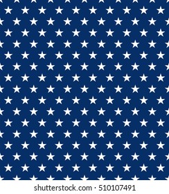 Seamless US Star Pattern Background. Ideal For Fourth Of July Independence Day Decorations.