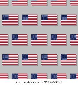 Seamless USA flag in flat style pattern