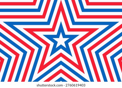 Seamless USA Flag Star Pattern Background in Red, White and Blue Colors