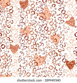 Seamless valentine background with animal print