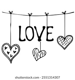 Seamless Valentine background featuring grunge hearts, painted 'love' typography, and a distressed texture. Perfect for romantic designs like gift wraps, cards, banners, and wallpapers.
