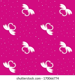 Seamless valentine background with swans. Vector illustration