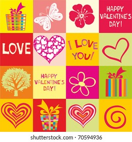 Seamless valentine day heart background. Vector illustration.