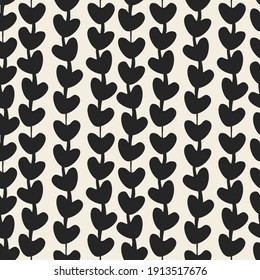 seamless valentine day pattern background with monochrome heart heart line