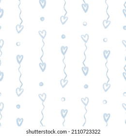seamless valentine day pattern background with blue heart , valentine card