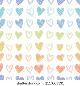 nahtlose Valentinstag Muster Hintergrund mit Regenbogenfarben Herz , Valentinenkarte