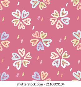 seamless valentine day pattern background with colourful flower from heart shape , valentine card