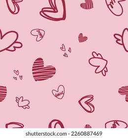 seamless valentine day pattern background with heart shape and word , p.s. i love you , valentine card for wedding card,wrap,paper,clothes,fabric,card,banner love theme