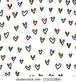 seamless valentine day pattern on white background with cute heart  , valentine card