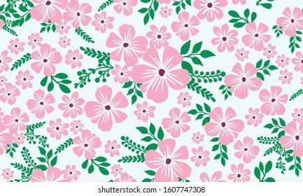 Seamless valentine floral pattern Background, with elegant leaf and floral design.
