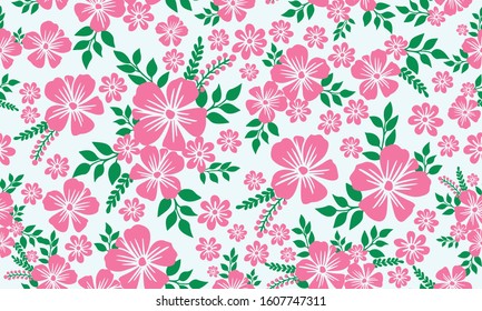 Seamless valentine floral pattern Background, with elegant leaf and floral design.