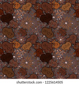 Seamless Valentine heart love seamless pattern with heart. Nice brown, black and neutral colors elements. Love wedding background design. Vector illustration.