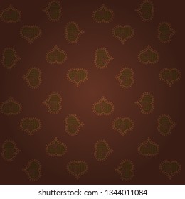 Seamless Valentine heart love seamless pattern with heart. Vector illustration. Nice brown colors elements. Love wedding background design.