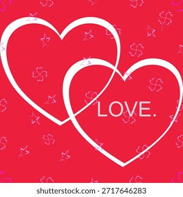 Patrón de corazón de San Valentín sin fisuras Vector Fondo rojo