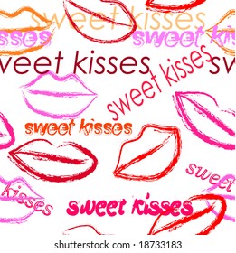 Seamless valentine kiss wallpaper