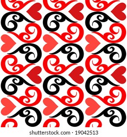 Seamless valentine ornament vector pattern