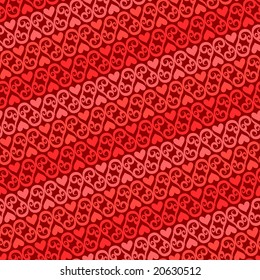 Seamless valentine ornament vector pattern