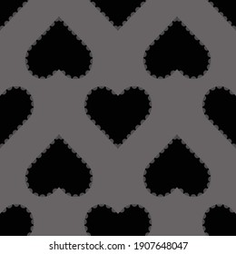 seamless valentine pattern background with black heart stamp