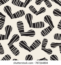 seamless  valentine pattern  background with confetti monochrome hand drawn heart