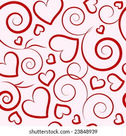 Seamless valentine pattern with hearts. Vector illustration.