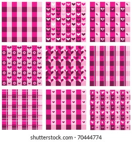 Seamless valentine pattern, pink colors