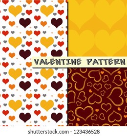 Seamless valentine pattern with various hearts (vector)