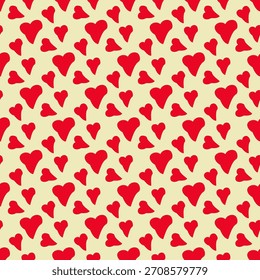 Seamless Valentine pixel art background with 8-bit hearts and romantic elements, perfect for  game assets, digital paper, wallpapers, packaging, cards, and creative designs.