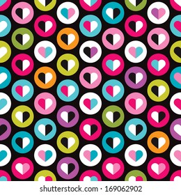 Seamless valentine round love bubbles kids background pattern in vector 