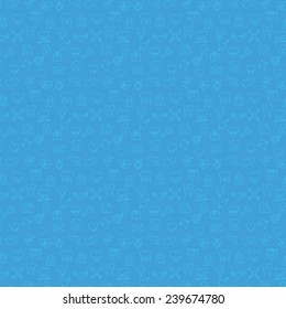Seamless valentine vector pattern made of thin line styled objects