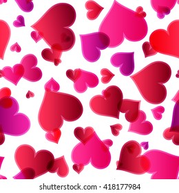 Seamless Valentines background with hearts. Vector illustration