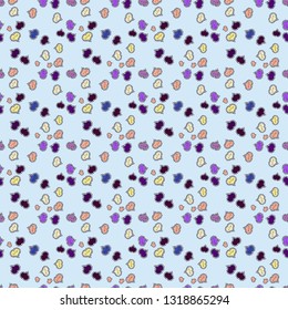 Seamless Valentines Day background of black, neutral and beige hearts. Flower petal in shape of heart confetti. Decor element for greeting cards. Symbol of love for the label gift packages.