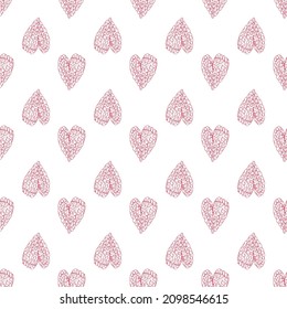 Nahtloser Valentinstag-Hintergrund mit dummen Herzen. Dekoratives Muster. 