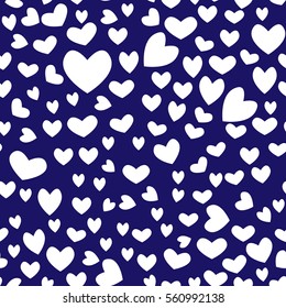 seamless Valentine's day background with white hearts