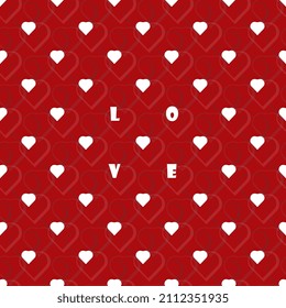 Nahtlose Herzmuster am Valentinstag. Für den Hintergrund der Grußkarte, der Tapete, des Stoffes.