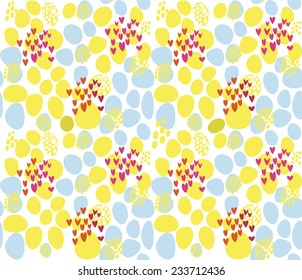 Seamless Valentine's Day Heats pattern. Funny Hearts Wallpaper. Valentine's background.