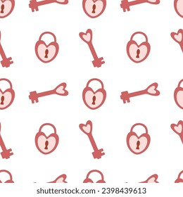 Seamless valentine's day pattern Lock key