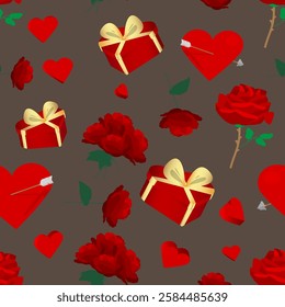 Seamless Valentine's Day pattern. Love Holiday Background.
