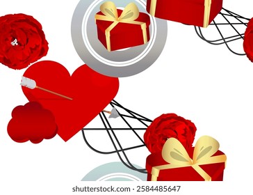 Seamless Valentine's Day pattern. Love Holiday Background.