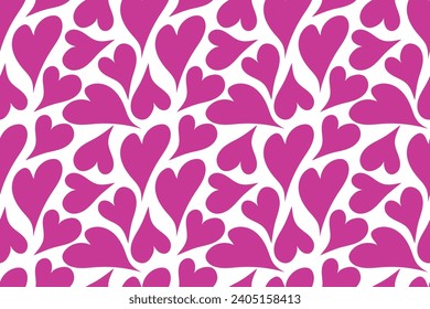 Seamless valentines day pattern. Pink groovy hearts. Universal holiday pattern