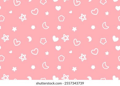 Seamless Valentine's Day Vector Background With White Hearts On A Pink Backdrop. Perfect For Wrapping Paper, Digital Designs, Or Crafts. Fully Scalable And Tileable In All Directions.