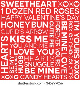 seamless valentine's day word pattern. Rotate tiles to customize.
