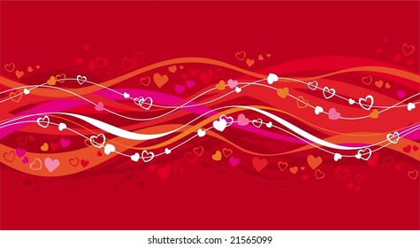 Seamless Valentines red wave pattern