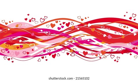 Seamless Valentines wave pattern