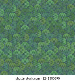 Seamless Variation Green Petals Deep Blue Background Vector Pattern