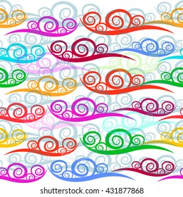 Seamless varicolored wave. Vector