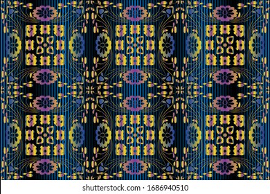 Seamless variegated patterns on a colored striped background